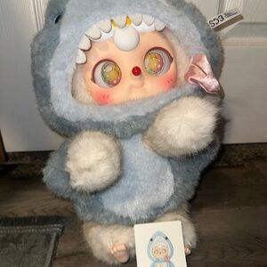Adorable Plush Doll in Blue and White